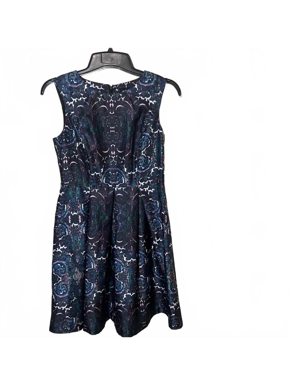Liz Claiborne Artsy Abstract Dark Academia Sleeveless Office Wear Dress Size 4